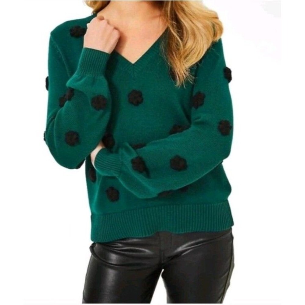 Lilly Pulitzer Wyla Sweater In Villa Green With Tossed Crochet Flowers  Small